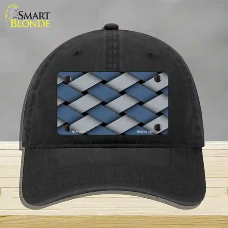 Weave Blue & Gray Novelty License Plate Hat Unconstructed Cotton / Black