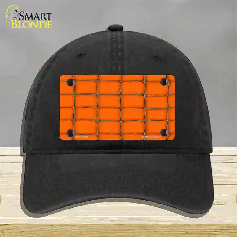 Web Orange Novelty License Plate Hat Unconstructed Cotton / Black