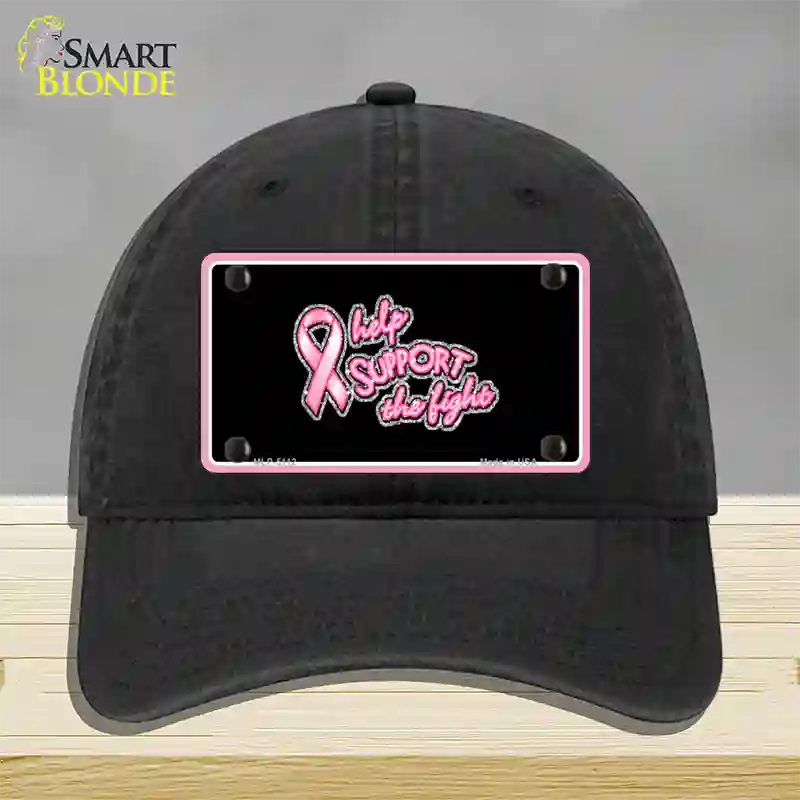 Help Support The Fight Novelty License Plate Hat Unconstructed Cotton / Black