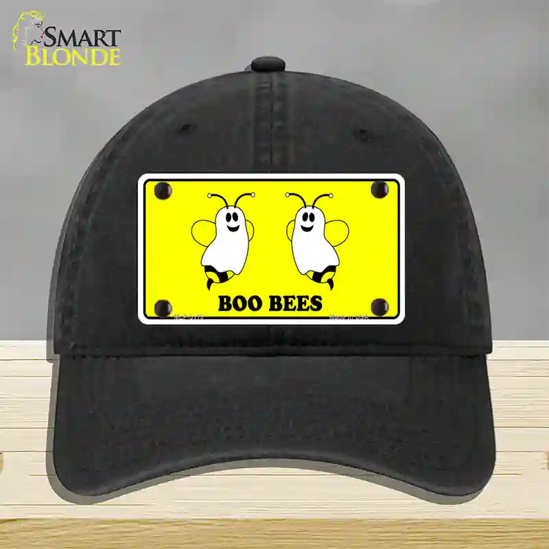 Boo Bees Novelty License Plate Hat Unconstructed Cotton / Black