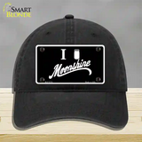 I Love Moonshine Novelty License Plate Hat Unconstructed Cotton / Black