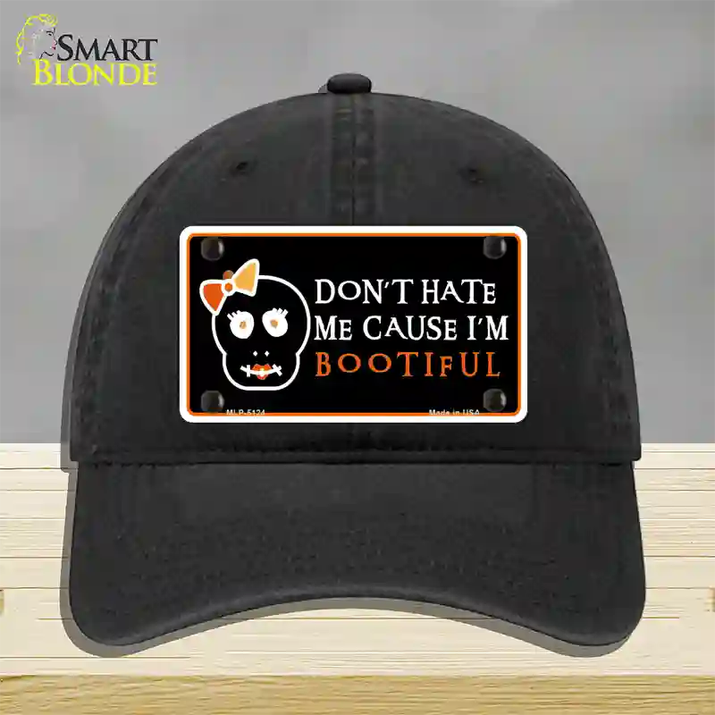 Cause Im Bootiful Novelty License Plate Hat Unconstructed Cotton / Black