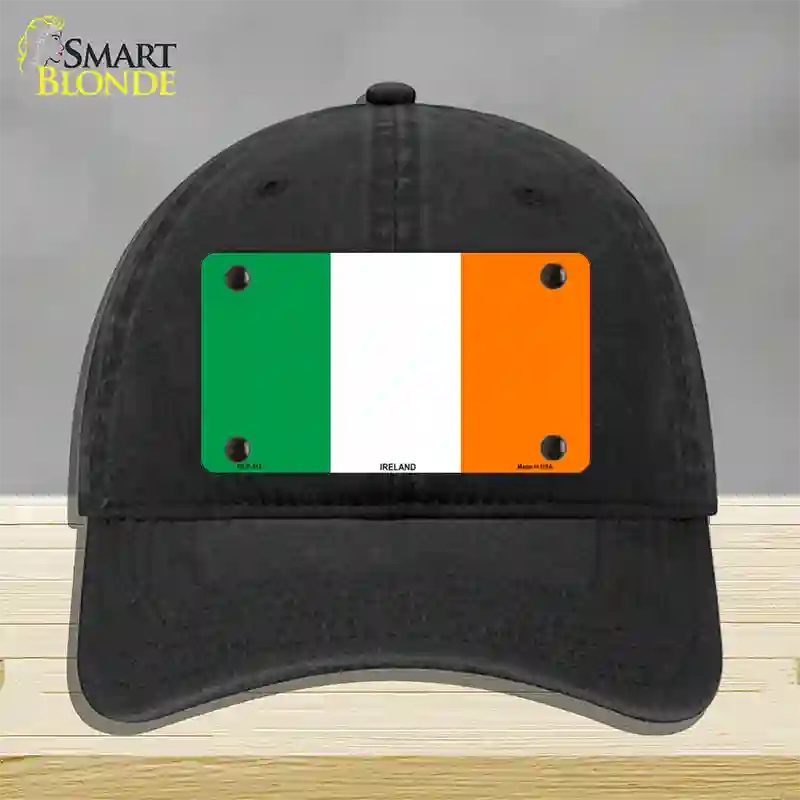 Ireland Flag Novelty License Plate Hat Unconstructed Cotton / Black