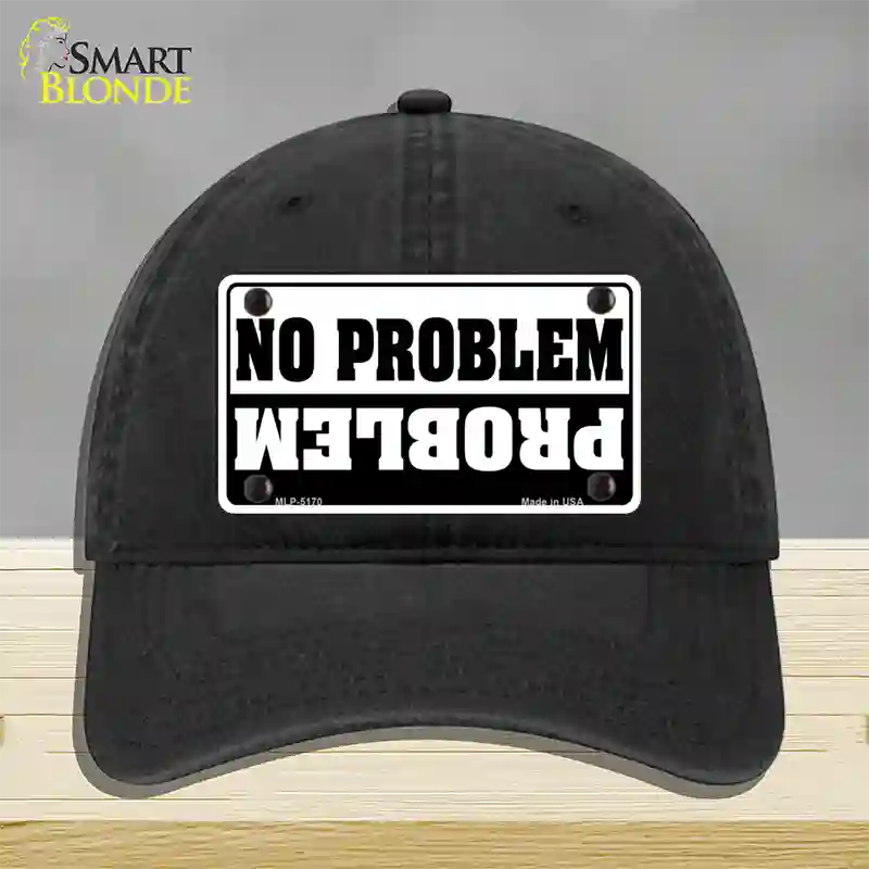 No Problem Novelty License Plate Hat Unconstructed Cotton / Black