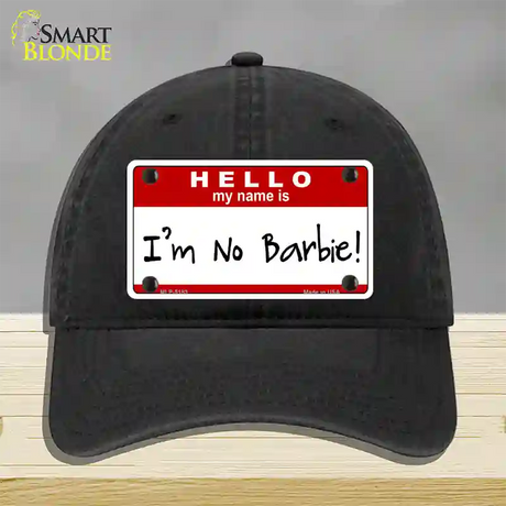 Im No Barbie Novelty License Plate Hat Unconstructed Cotton / Black