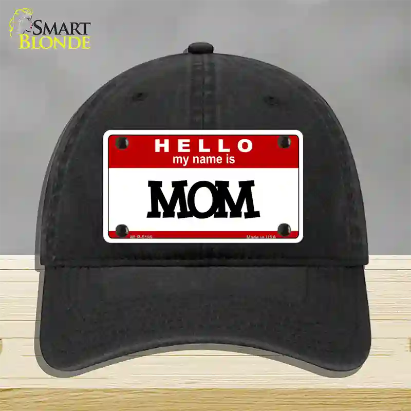 Mom Novelty License Plate Hat Unconstructed Cotton / Black