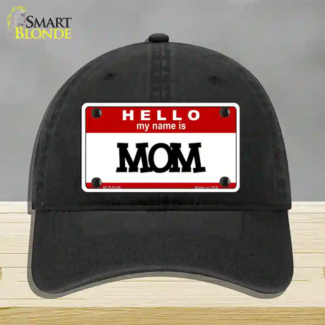 Mom Novelty License Plate Hat Unconstructed Cotton / Black