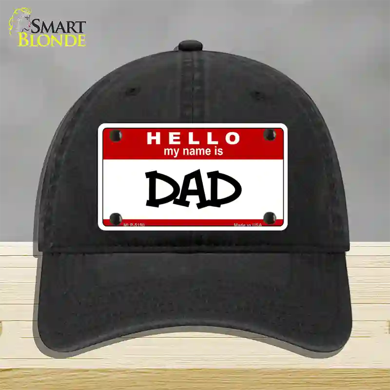 Dad Novelty License Plate Hat Unconstructed Cotton / Black