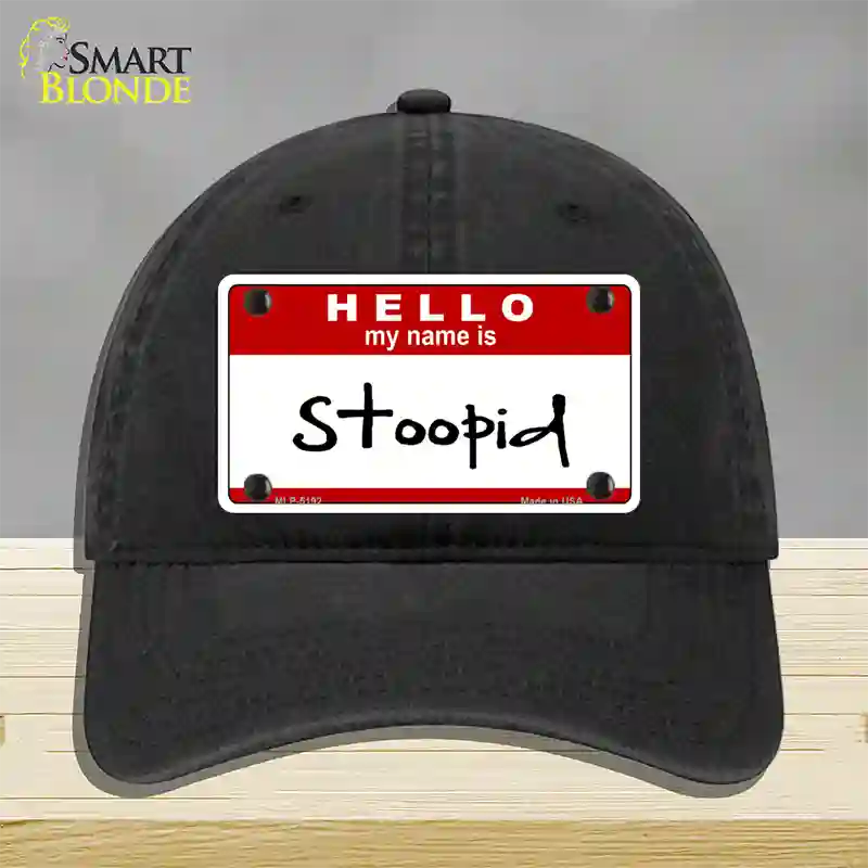 Stoopid Novelty License Plate Hat Unconstructed Cotton / Black