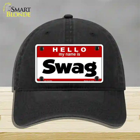 Swag Novelty License Plate Hat Unconstructed Cotton / Black