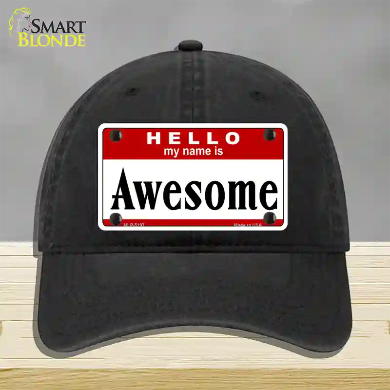 Awesome Novelty License Plate Hat Unconstructed Cotton / Black