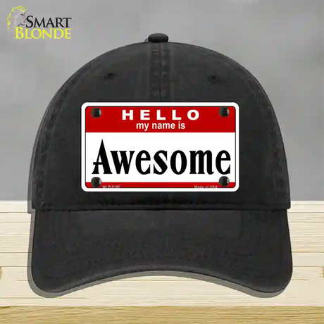 Awesome Novelty License Plate Hat Unconstructed Cotton / Black