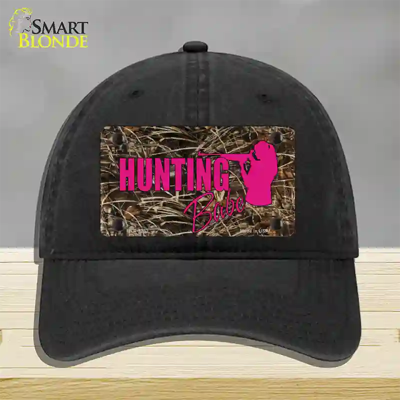 Hunting Babe Novelty License Plate Hat Unconstructed Cotton / Black