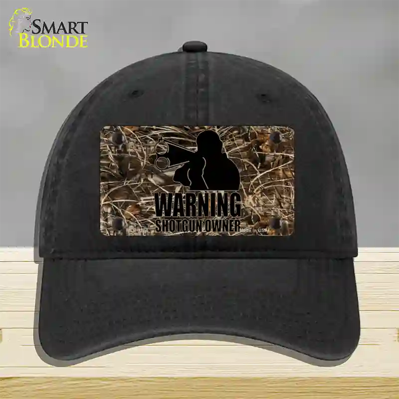 Warning Shotgun Owner Novelty License Plate Hat Unconstructed Cotton / Black