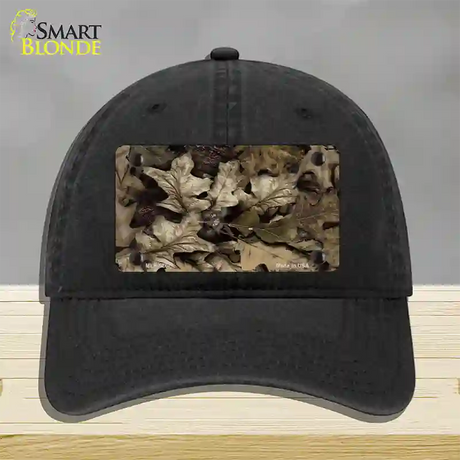 Fallen Leaves Camouflage Novelty License Plate Hat Unconstructed Cotton / Black