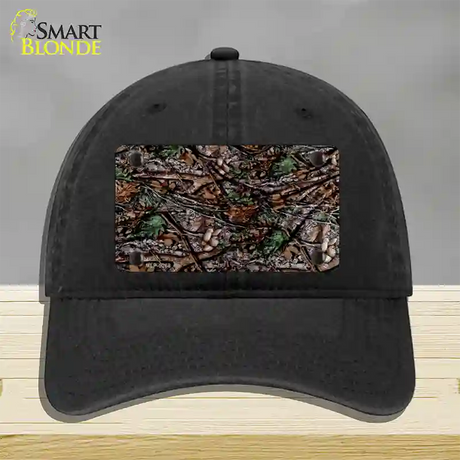 Branches Camouflage Novelty License Plate Hat Unconstructed Cotton / Black