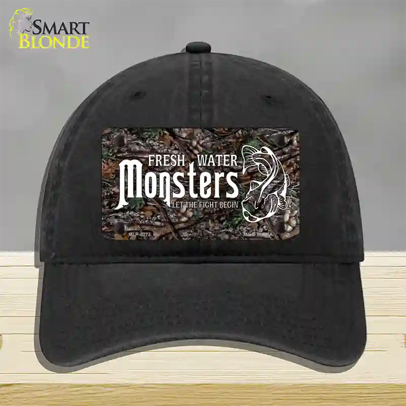 Fresh Water Monsters Novelty License Plate Hat Unconstructed Cotton / Black