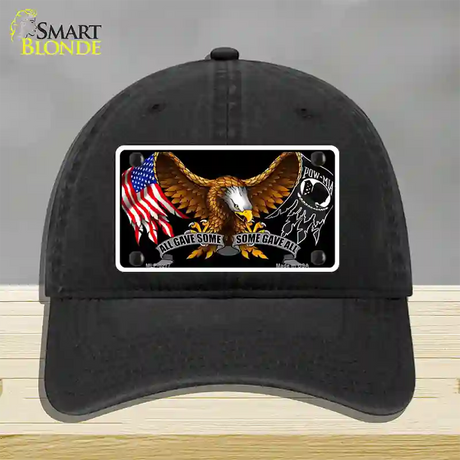 POW MIA All Gave Some Some Gave All Novelty License Plate Hat Unconstructed Cotton / Black