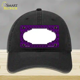 Purple Black Anchor Scallop Center Novelty License Plate Hat Unconstructed Cotton / Black