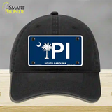 PI South Carolina Novelty License Plate Hat Unconstructed Cotton / Black