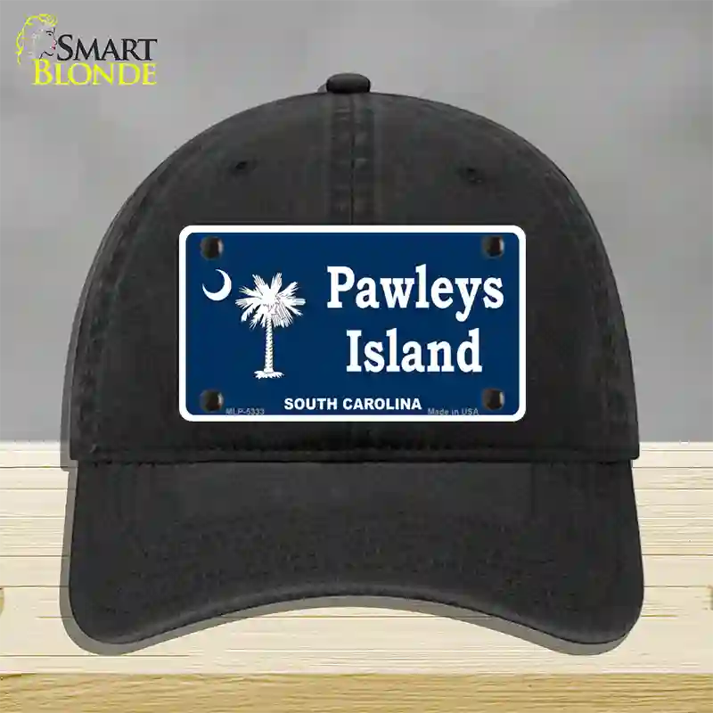 Pawleys Island Novelty License Plate Hat Unconstructed Cotton / Black