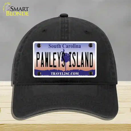 Pawleys Island South Carolina Novelty License Plate Hat Unconstructed Cotton / Black