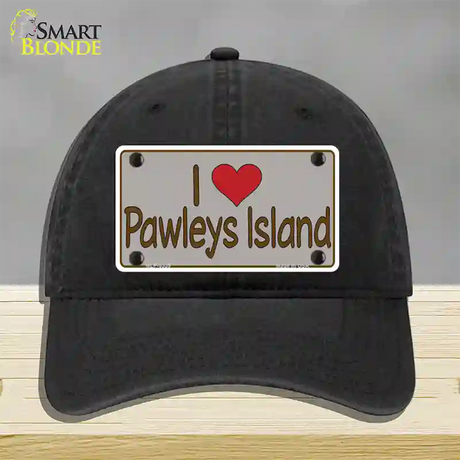 Love Pawleys Island Novelty License Plate Hat Unconstructed Cotton / Black