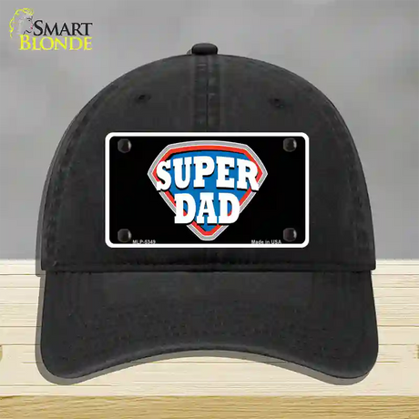 Super Dad Novelty License Plate Hat Unconstructed Cotton / Black