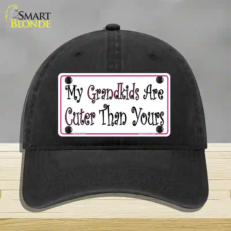 My Grandkids Are Cuter Novelty License Plate Hat Unconstructed Cotton / Black