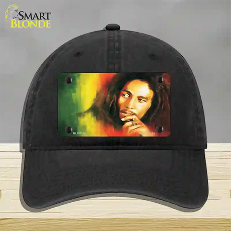 Bob Marley Novelty License Plate Hat Unconstructed Cotton / Black