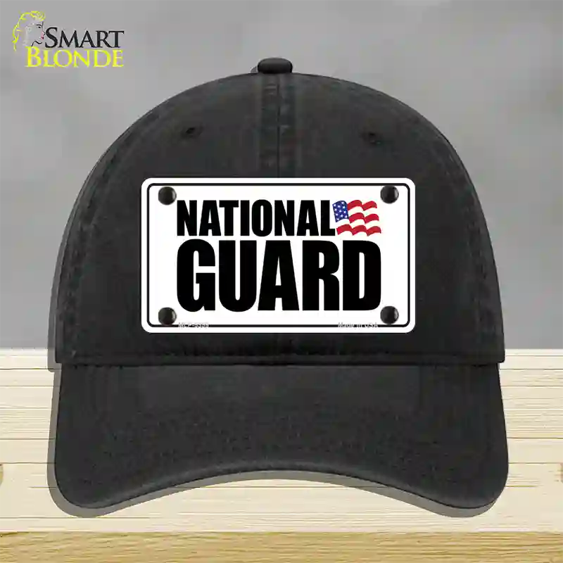 National Guard Novelty License Plate Hat Unconstructed Cotton / Black