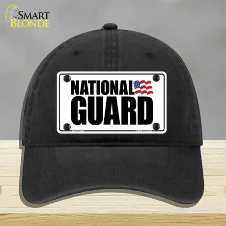 National Guard Novelty License Plate Hat Unconstructed Cotton / Black