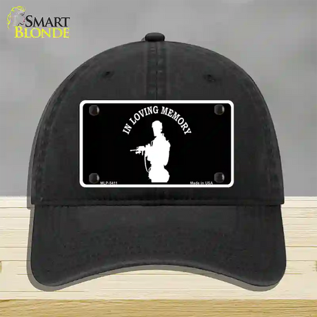 In Loving Memory Standing Novelty License Plate Hat Unconstructed Cotton / Black