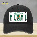 Miami Florida Novelty License Plate Hat Unconstructed Cotton / Black