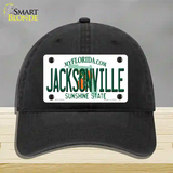 Jacksonville Florida Novelty License Plate Hat Unconstructed Cotton / Black