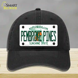 Pembroke Pines Florida Novelty License Plate Hat Unconstructed Cotton / Black