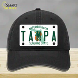 Tampa Florida Novelty License Plate Hat Unconstructed Cotton / Black