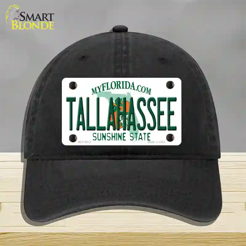 Tallahassee Florida Novelty License Plate Hat Unconstructed Cotton / Black