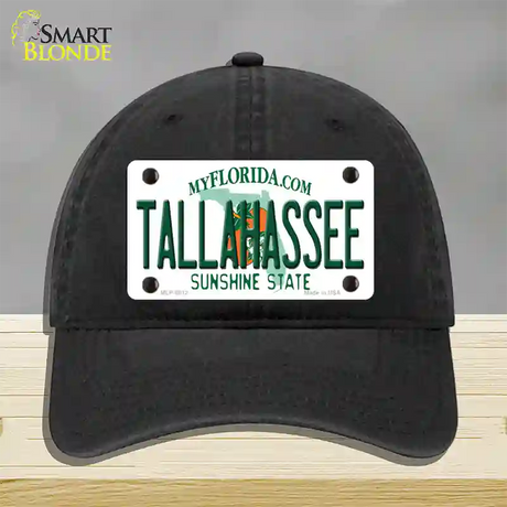 Tallahassee Florida Novelty License Plate Hat Unconstructed Cotton / Black