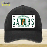 Gators Florida Novelty License Plate Hat Unconstructed Cotton / Black