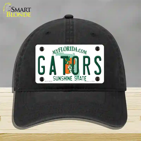 Gators Florida Novelty License Plate Hat Unconstructed Cotton / Black