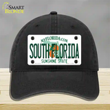 South Florida Novelty License Plate Hat Unconstructed Cotton / Black