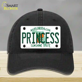 Princess Florida Novelty License Plate Hat Unconstructed Cotton / Black