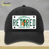 Retired Florida Novelty License Plate Hat Unconstructed Cotton / Black