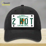 2 Hot Florida Novelty License Plate Hat Unconstructed Cotton / Black