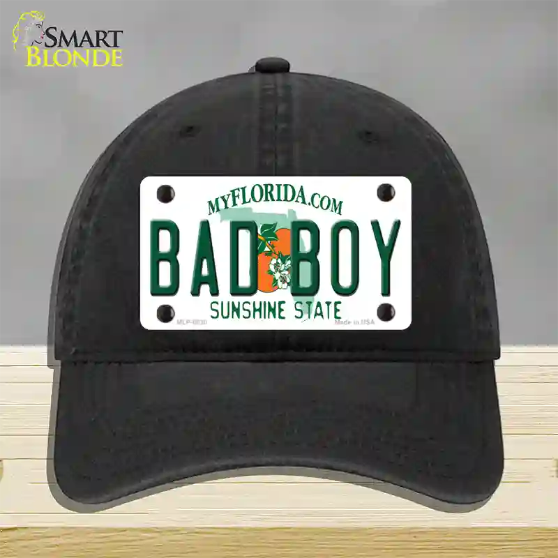 Bad Boy Florida Novelty License Plate Hat Unconstructed Cotton / Black