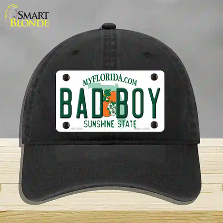 Bad Boy Florida Novelty License Plate Hat Unconstructed Cotton / Black