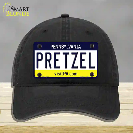 Pretzel Pennsylvania State Novelty License Plate Hat Unconstructed Cotton / Black