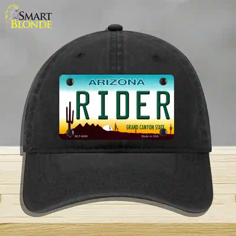 Arizona Rider Novelty License Plate Hat Unconstructed Cotton / Black