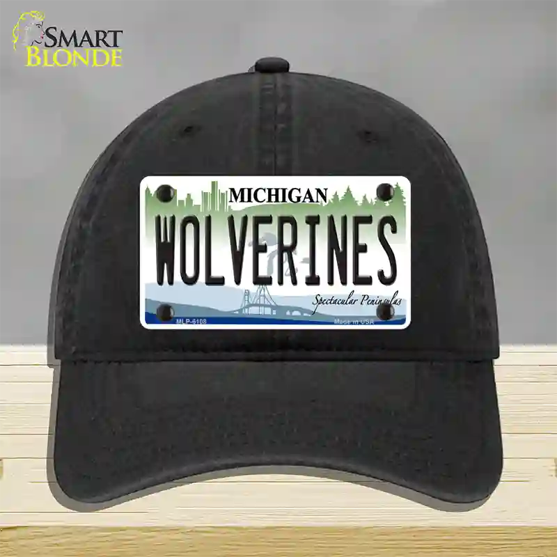 Michigan Wolverines Novelty License Plate Hat Unconstructed Cotton / Black